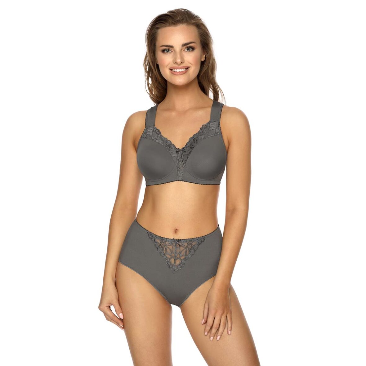 Kobieta w bieliźnie viania model helga koloru grafitowego